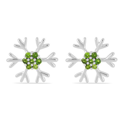 0.84 CT CHROME DIOPSIDE STERLING SILVER EARRINGS #VE039241